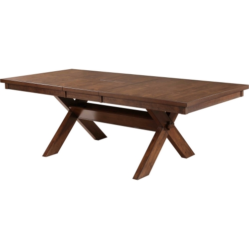 Kraven Dining Table in Distressed Dark Hazelnut w/ Leaf